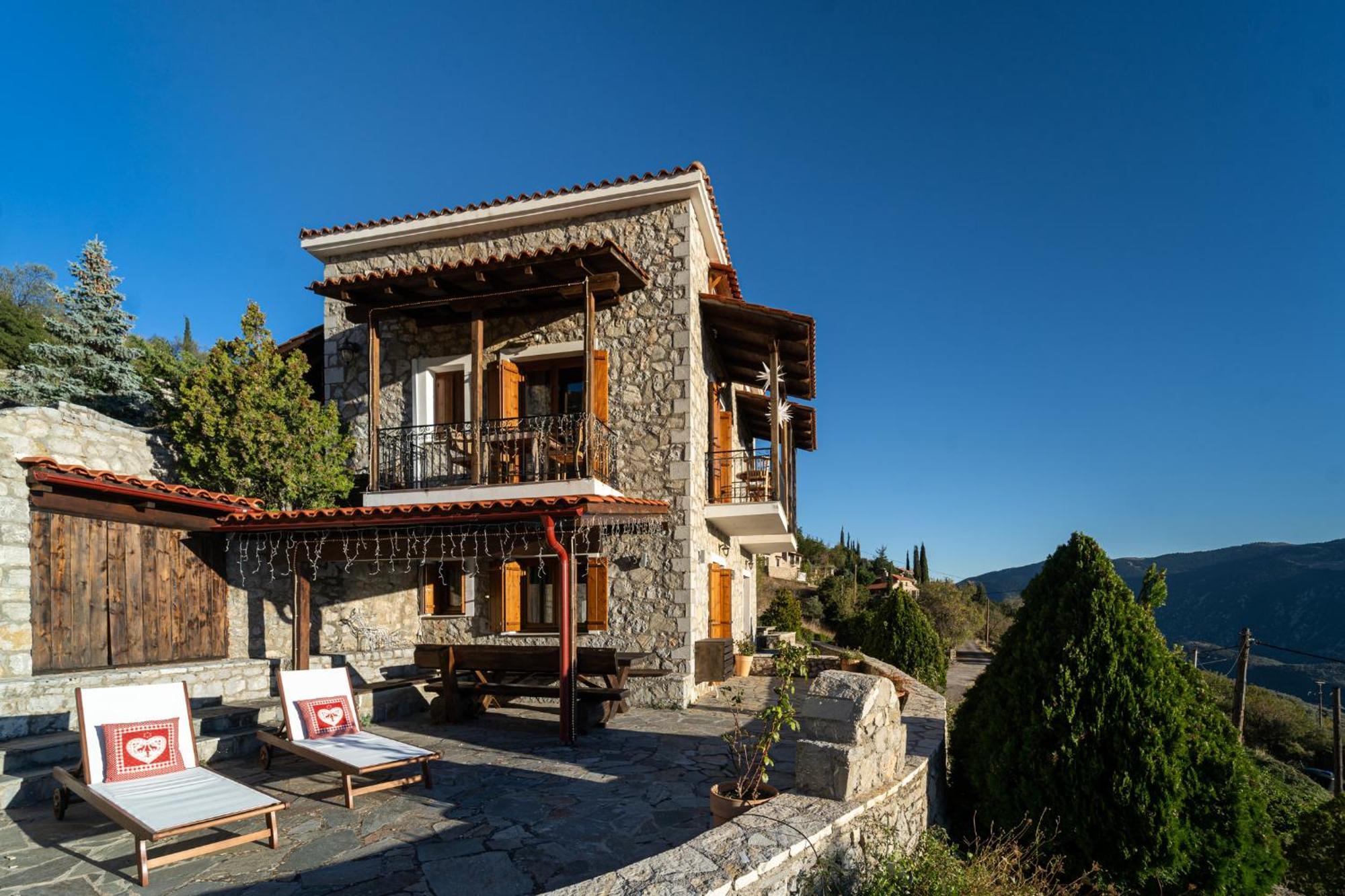 Rock Dandy Deluxe Chalet In Arachova - Delphi, Sauna, Prv Parking, Amazing View Ngoại thất bức ảnh