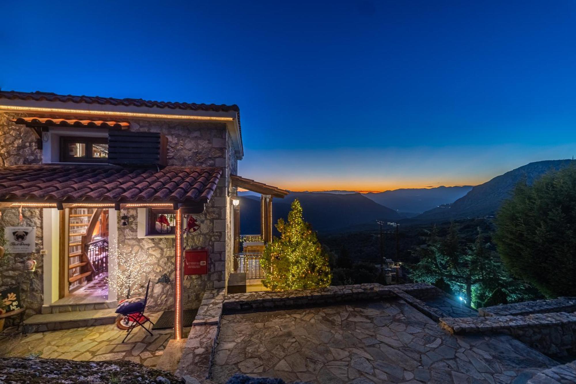 Rock Dandy Deluxe Chalet In Arachova - Delphi, Sauna, Prv Parking, Amazing View Ngoại thất bức ảnh